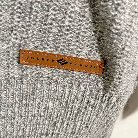 Joseph Abboud Sweater Mens XLarge Grey Wool Acrylic Shawl Collar Button Pullover - Picture 2 of 11